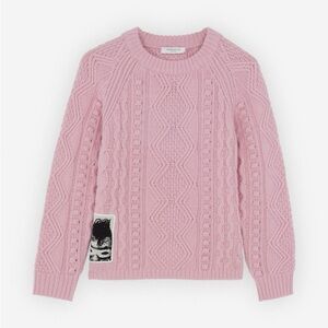 MAISON KITSUNE Pink Cable Knit Sweater